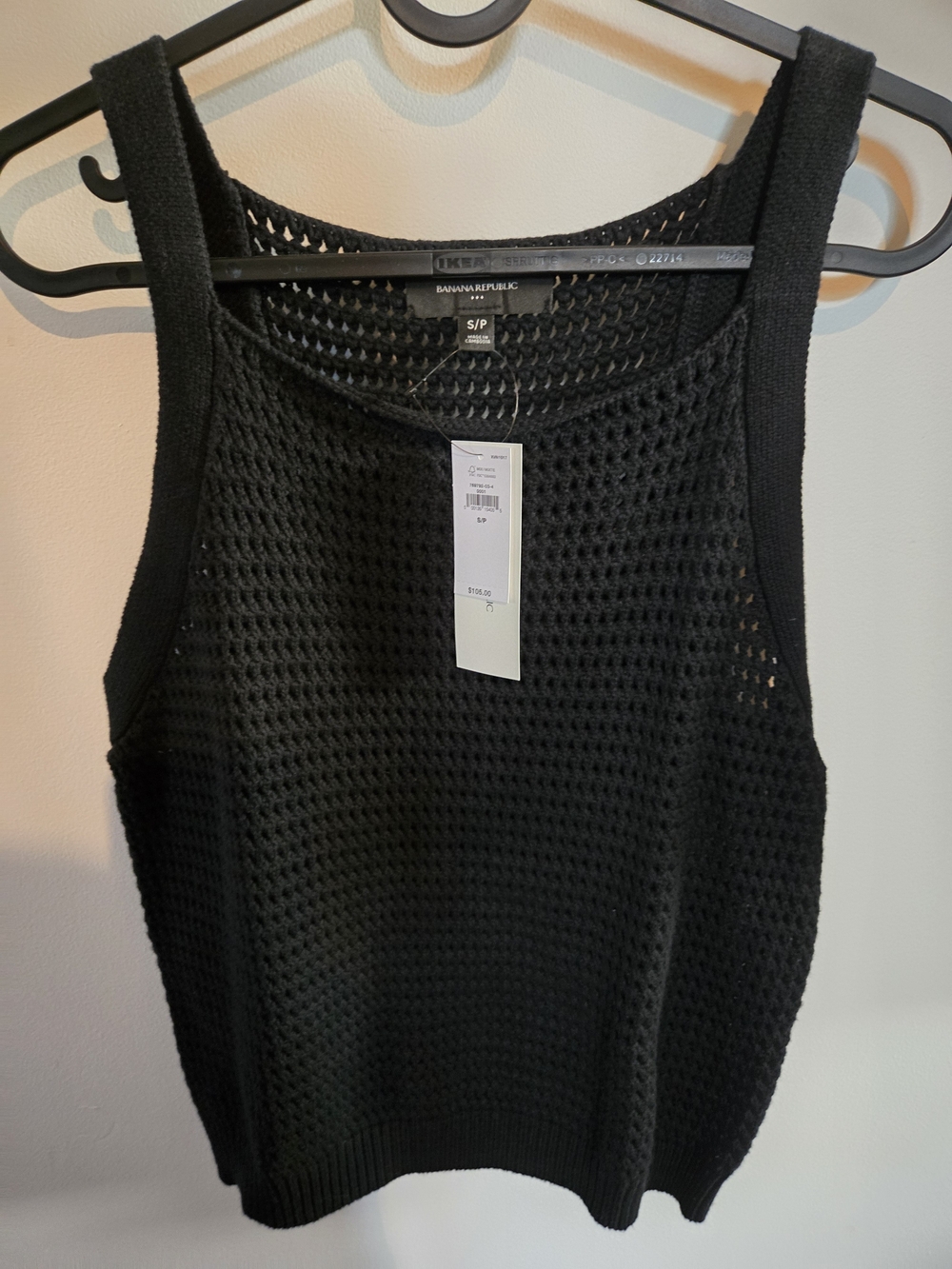 Banana Republic Black Open-Weave Knit Tank